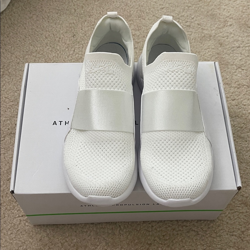 APL White Knit Slip-On Sneakers